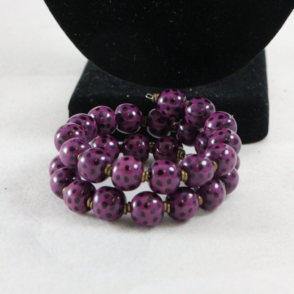 KAZURI Beads Candy TingTing 18-in Violet/Black Necklace + Earrings + Bracelet - Picture 7 of 10